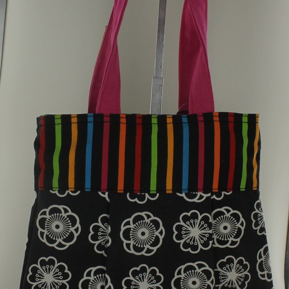New Chester Handbag - Multi Color Stripes & Flower - Picture 2 of 8